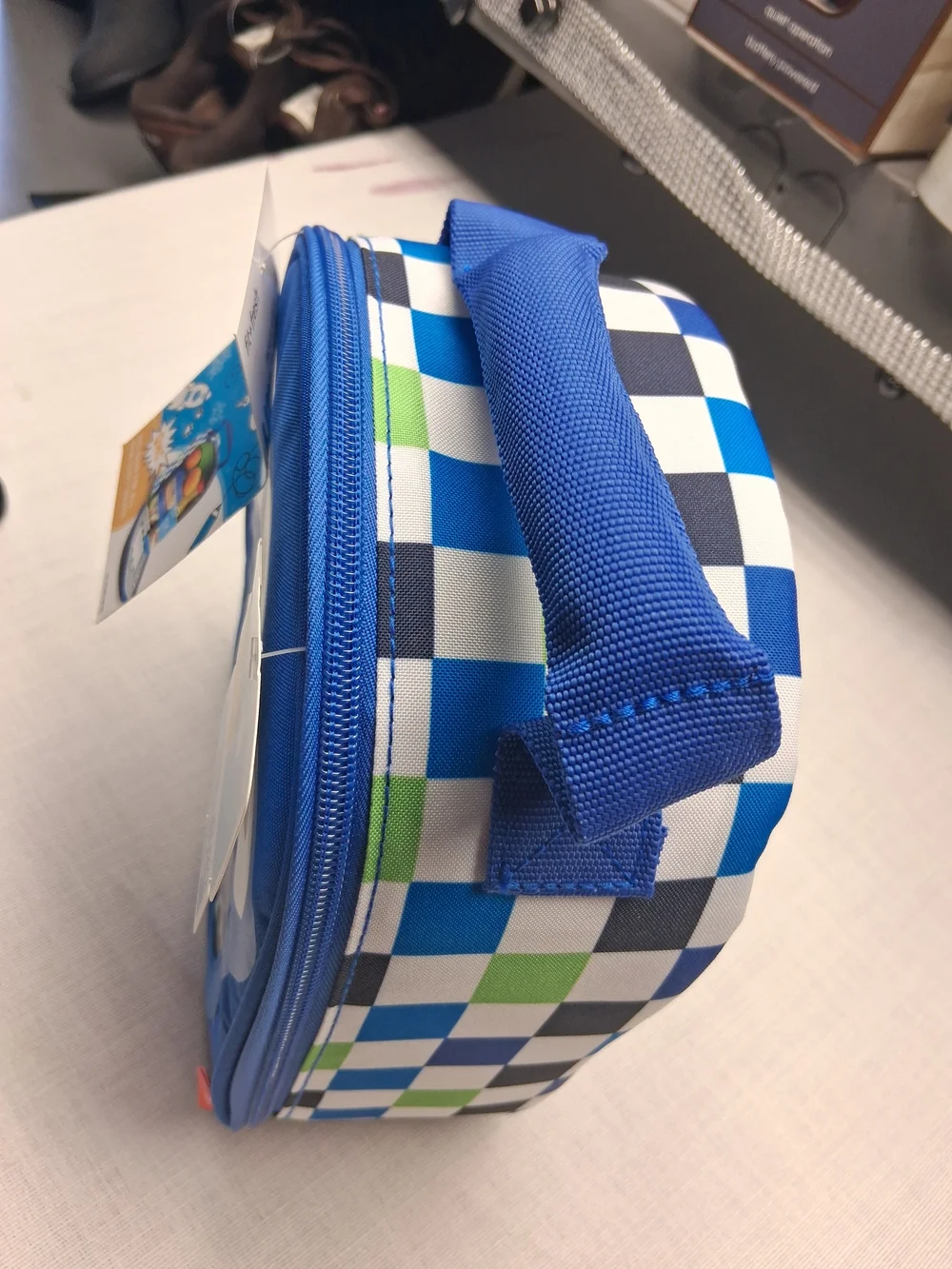 Kids Blue Monster Lunch Bag with Peek-A-Boo Window